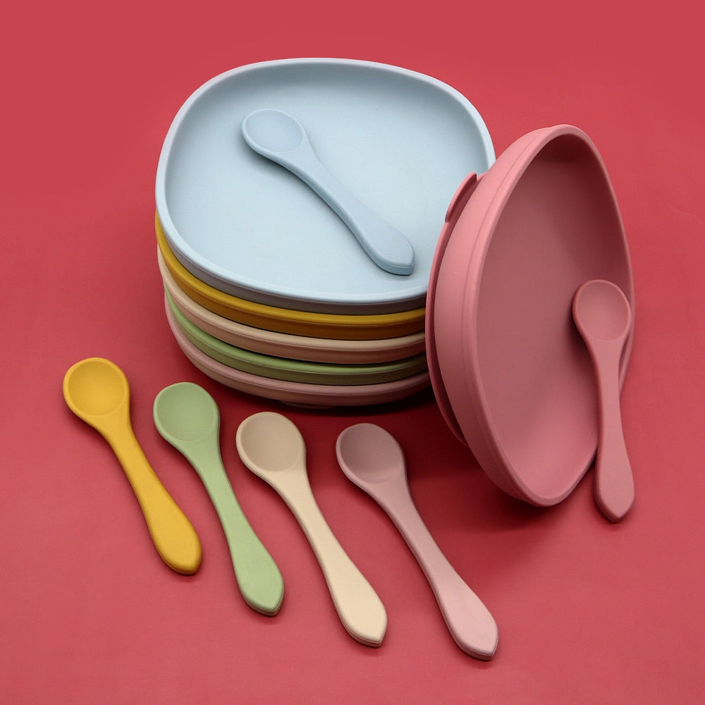 4pc Baby Silicone Plate Set