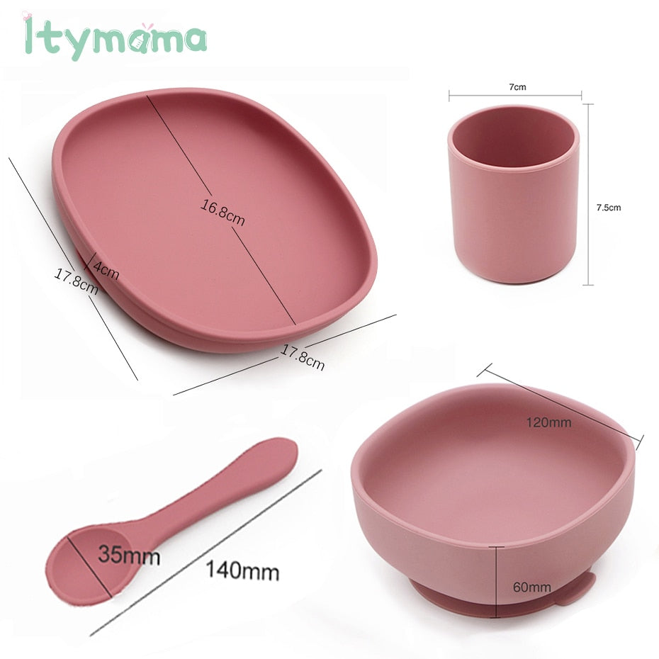 4pc Baby Silicone Plate Set